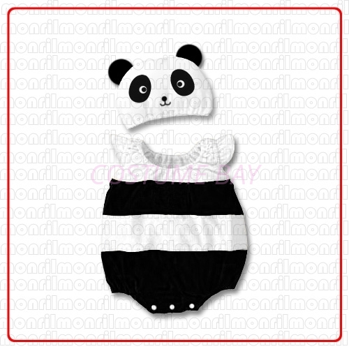 Picture of Baby Rompers Onesie Bodysuit with Hat - Panda