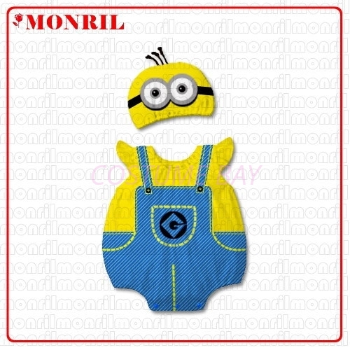 Picture of Baby Rompers Onesie Bodysuit with Hat - Minion