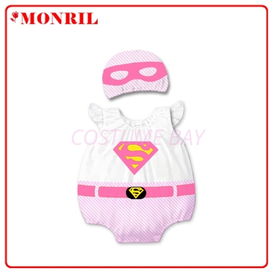 Picture of Baby Rompers Onesie Bodysuit with Hat - Pink Supergirl