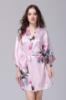 Picture of Women Floral Satin Kimono Robes - Navy