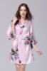 Picture of Women Floral Satin Kimono Robes - Navy