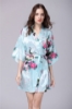 Picture of Women Floral Satin Kimono Robes - Navy