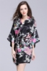 Picture of Women Floral Satin Kimono Robes - Navy