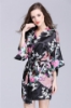 Picture of Women Floral Satin Kimono Robes - Navy