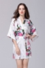 Picture of Women Floral Satin Kimono Robes - Navy