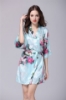 Picture of Women Floral Satin Kimono Robes - Blue