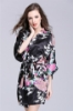 Picture of Women Floral Satin Kimono Robes - Blue