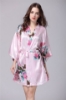 Picture of Women Floral Satin Kimono Robes - White