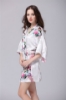 Picture of Women Floral Satin Kimono Robes - White