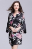 Picture of Women Floral Satin Kimono Robes - Black