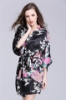 Picture of Women Floral Satin Kimono Robes - Black