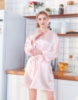 Picture of Women Bridemaid  Satin Kimono Robes - Pink