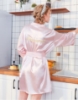 Picture of Women Bridemaid  Satin Kimono Robes - Pink