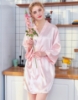 Picture of Women Bridal "Bride" Satin Kimono Robes - Pink