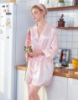 Picture of Women Bridal "Bride" Satin Kimono Robes - Pink