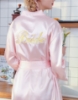 Picture of Women Bridal "Bride" Satin Kimono Robes - Pink