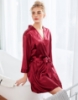 Picture of Women Bridal "Bride" Satin Kimono Robes -Wine Red