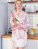 Picture of Women Bridal "Bride" Satin Kimono Robes -Wine Red