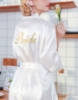 Picture of Women Bridal "Bride" Satin Kimono Robes - Pink