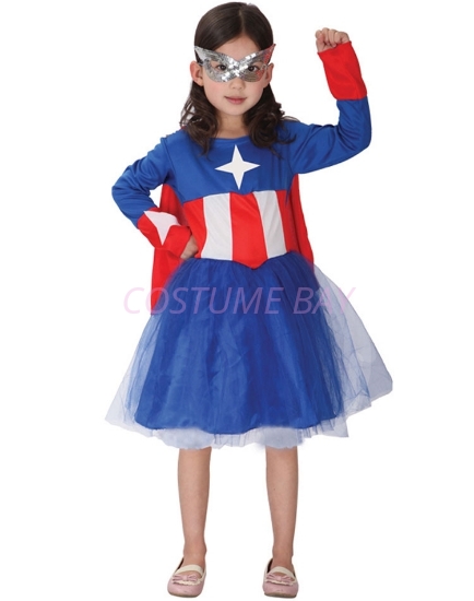 Picture of Girls Captain America Superhero Costume