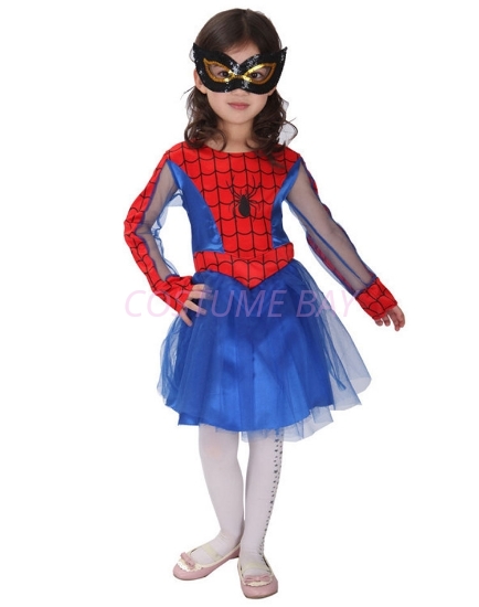 Picture of Girls Spidergirl Superhero Costume -Blue