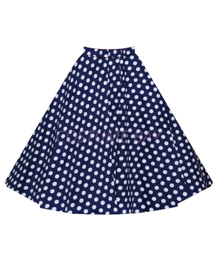 Picture of 50s 60s Vintage Rockabilly Swing Skirt - Blue&White Spot
