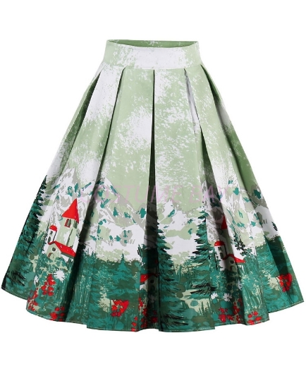 Picture of Xmas 50s 60s Vintage Rockabilly Swing Skirt - Skirt Xmas