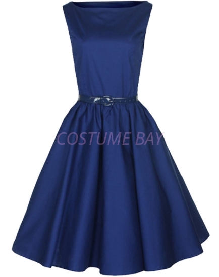 Picture of Rockabilly 50s 60s Vintage Evening Retro Pinup Swing Cocktail Dress-DarkBlue