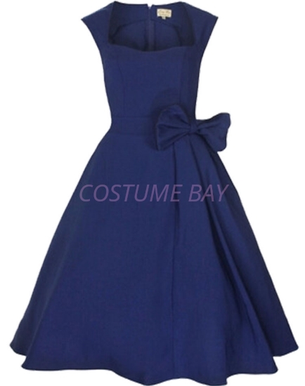 Picture of Rockabilly 50s 60s Vintage Evening Retro Pinup Swing Cocktail Dress-Dark Blue