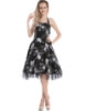 Picture of Rockabilly 50s 60s Vintage Evening Retro Pinup Swing Cocktail Dress-Black with white flower