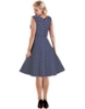 Picture of Women 50s Rockabilly Vintage Evening Retro Pinup Swing Housewife Polka Dot Dress-Blue