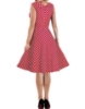 Picture of Women 50s Rockabilly Vintage Evening Retro Pinup Swing Housewife Polka Dot Dress-Red