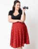 Picture of Rockabilly 50s 60s Vintage Evening Retro Pinup Swing Cocktail Dress-Plus Size Black & Red