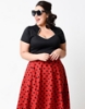 Picture of Rockabilly 50s 60s Vintage Evening Retro Pinup Swing Cocktail Dress-Plus Size Black & Red