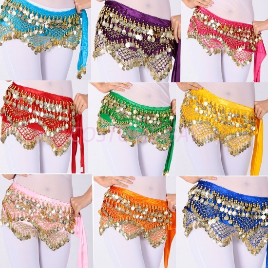 Picture of Belly Dance Hip Scarf Wrap Belt Tribal 268 Coins