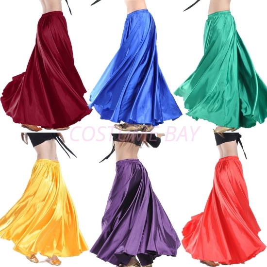 Picture of Full Circle Satin Long Skirt Swing Belly Dance Costumes