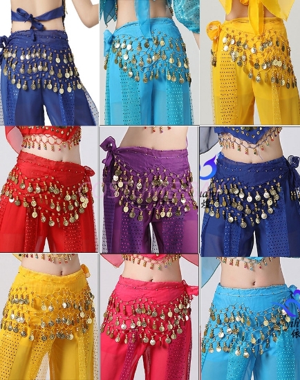 Picture of Kids Girls Belly Bollywood Dance Coins Hip Scarf Skirt  Wrap Belt Costume