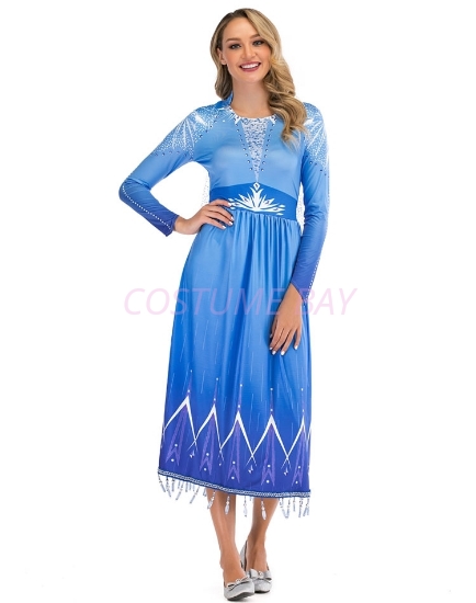 Picture of Adult Ladies Deluxe Frozen 2 Princess Elsa Costume Dress