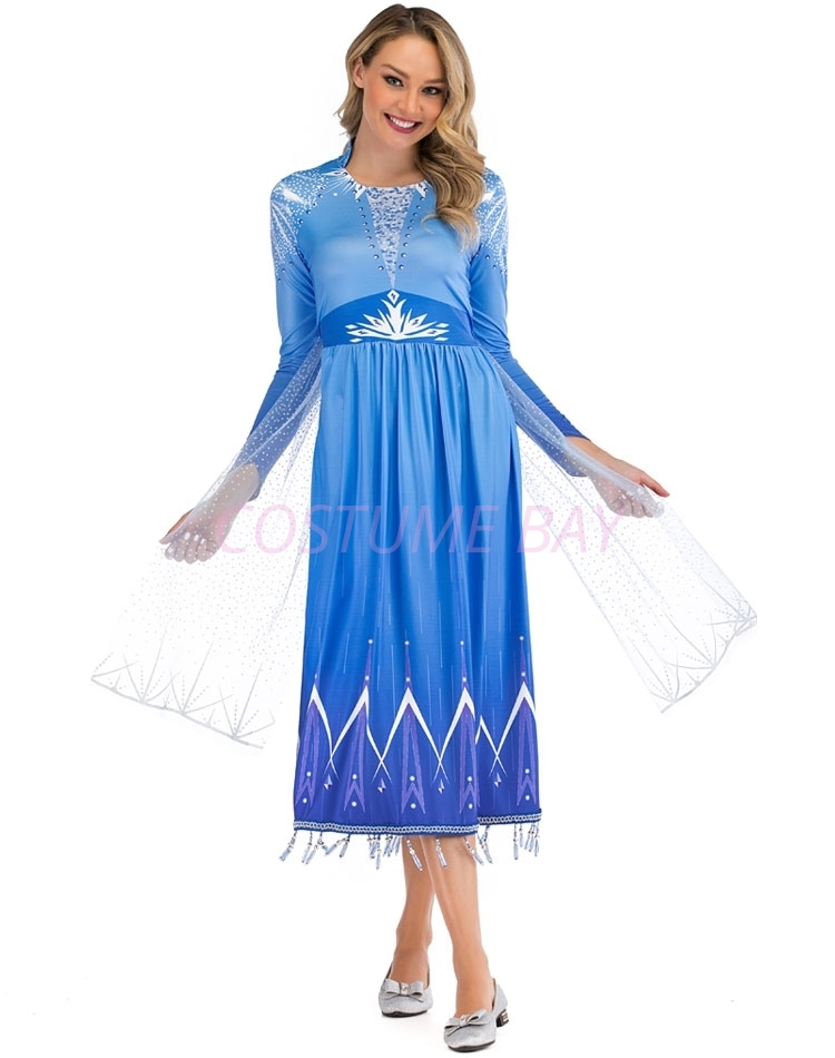 Adult Womens Frozen 2 Snow Queen Elsa Costume Cosplay Fancy Dress Book Week  | eBay