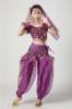 Picture of Girl's Belly Dance Outfits Paillette Ruffles Short Sleeves -Dark Blue