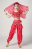 Picture of Girl's Belly Dance Outfits Paillette Ruffles Short Sleeves -Red