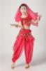 Picture of Girl's Belly Dance Outfits Paillette Ruffles Short Sleeves -Red