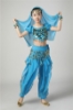 Picture of Girl's 5pcs Belly Dance Outfits Paillette Ruffles Short Sleeves -Rose