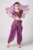 Picture of Girl's 5pcs Belly Dance Outfits Paillette Ruffles Short Sleeves -Rose