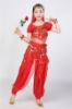 Picture of Girl's 5pcs Belly Dance Outfits Paillette Ruffles Short Sleeves -Rose