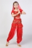 Picture of Girl's 5pcs Belly Dance Outfits Paillette Ruffles Short Sleeves -Rose