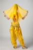 Picture of Girl's 5pcs Belly Dance Outfits Paillette Ruffles Short Sleeves -Yellow
