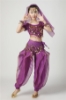 Picture of Girl's 5pcs Belly Dance Outfits Paillette Ruffles Short Sleeves -Yellow