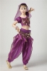 Picture of Girl's 5pcs Belly Dance Outfits Paillette Ruffles Short Sleeves -Yellow