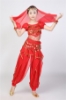 Picture of Girl's 5pcs Belly Dance Outfits Paillette Ruffles Short Sleeves -Yellow
